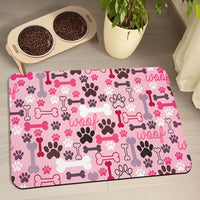 Dog Food Mats for Floors Waterproof - Pink / 32"L x 24"W