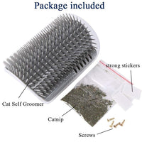 3.0 Softer Cat Self Groomer with Catnip, Dog Cat Corner Groomer,Wall Corner Scratcher Comb,Grooming Massage Brush, Perfect Scratch Massager Tool for Long & Short Fur Kitten/Puppy (1 Pack)