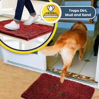 Muddy Mat® Shown on TV – Super Absorbent Door Mat Indoor, Microfiber Quick Dry Chenille Entryway Rug, Non-Slip Front Door Mat, Indoor Mats for Entryway, Machine Washable Pet Rug, Red 24"x36"