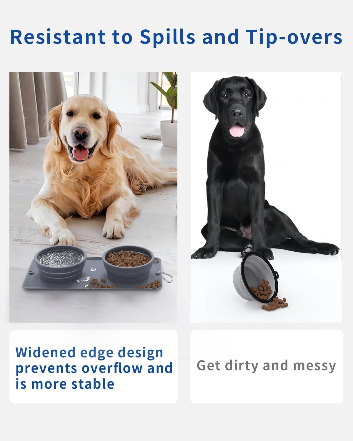 Collapsible Portable 2-in-1 Dog Bowl - Grey - image 2