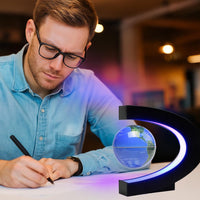 Magnetic Levitation Floating Rotating World Globe with LED Light - Blue - image 2