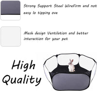 Small Animals Playpen, Portable Pop-up Open Interactive Pet Tent - Black - image 4