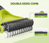 Pecute Double-Sided Undercoat Rake for Dogs & Cats with Thick Double - image 4