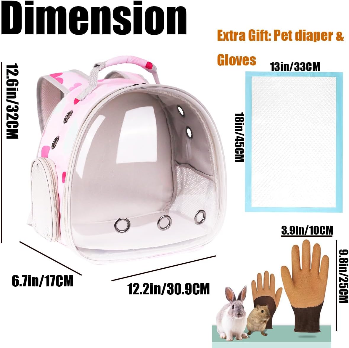 Portable Small Animal Backpack Travel Breathable Pet Carrier Bag - Flower Print / Backpack - image 2