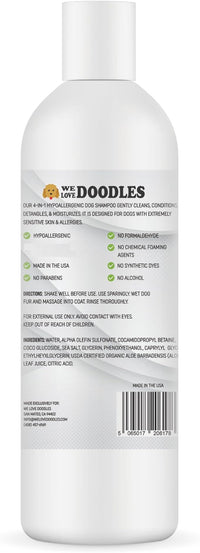 Hypoallergenic Dog Shampoo, Conditioner, and Detangler | Made in USA | Eco-Friendly Ingredients | Shampoo for Dogs with Sensitive Skin & Allergies | 16 OZ [We Love Doodles]