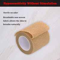 24 Pack Brown Breathable Self Adhesive Bandage Wrap 2 in, Multi-Purpose Non-Woven Cohesive Wrap - Vet Wrap | Athletic Tape | Medical Tape, Ankle Sprains, Swelling, Pets.