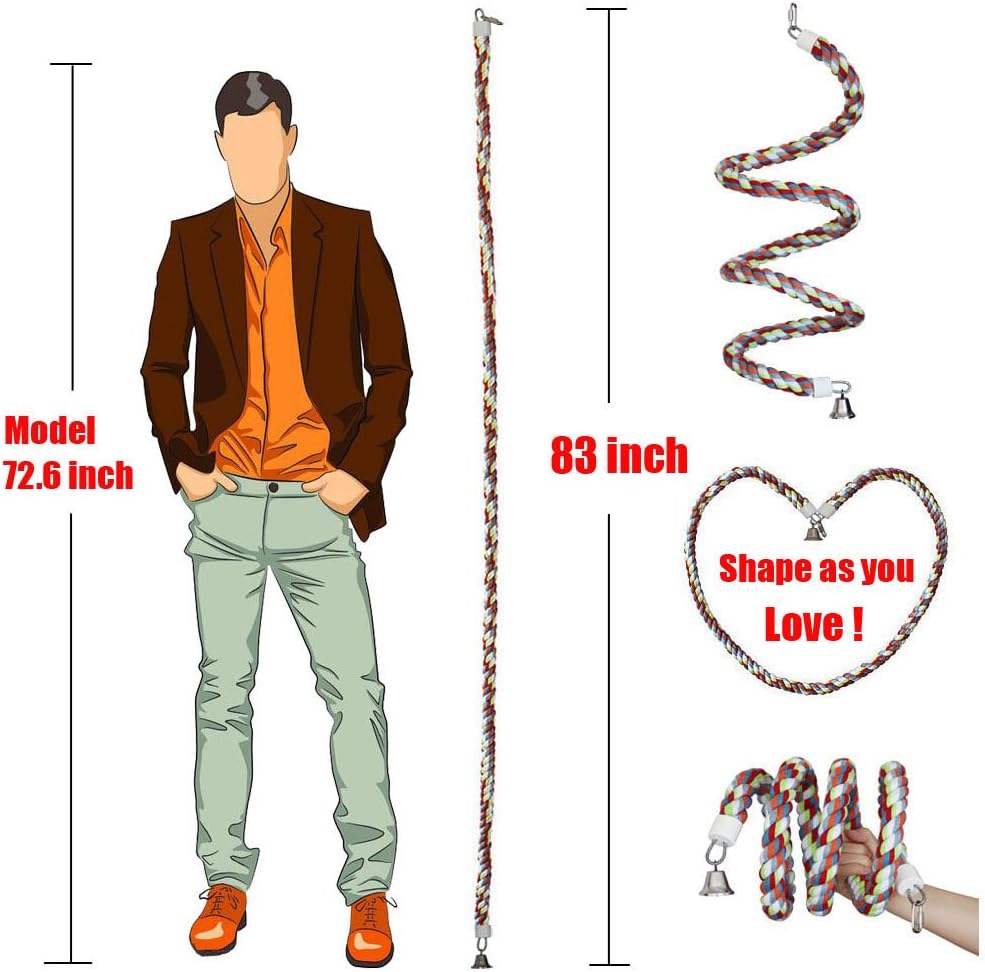 Kintor Bird Rope Bungee Perch - 83inch - image 2