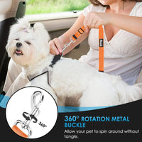 SlowTon Dog Seat Belt for Car - E.Orange / Medium/Large (Headrest + Clip) - image 4