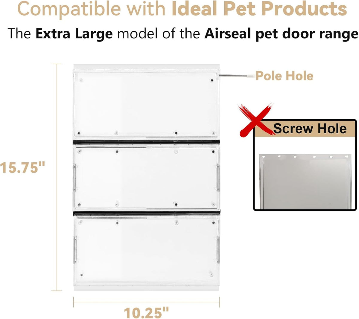 3-Panel Airseal Pet Door Replacement Flap - image 2