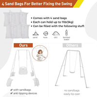 FUNLIO 2 in 1 Baby Jumper and Swing with 4 Sandbags - White - image 3