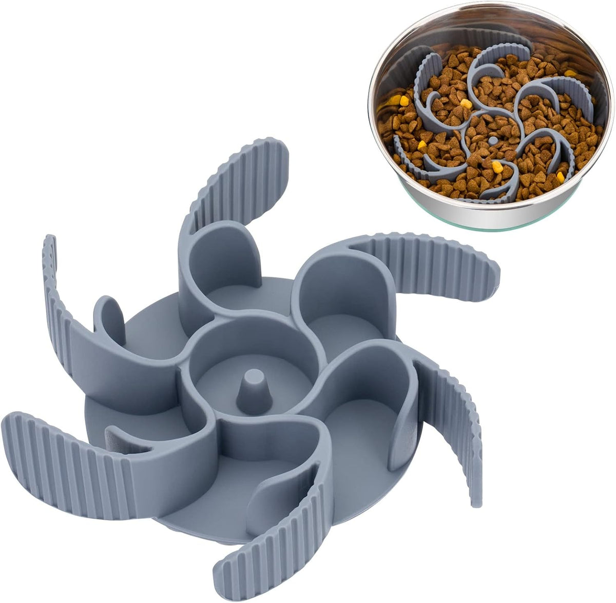 Keegud Slow Feeder Dog Bowls Insert [Octopus Suction Cups] Super Firm - Turbine