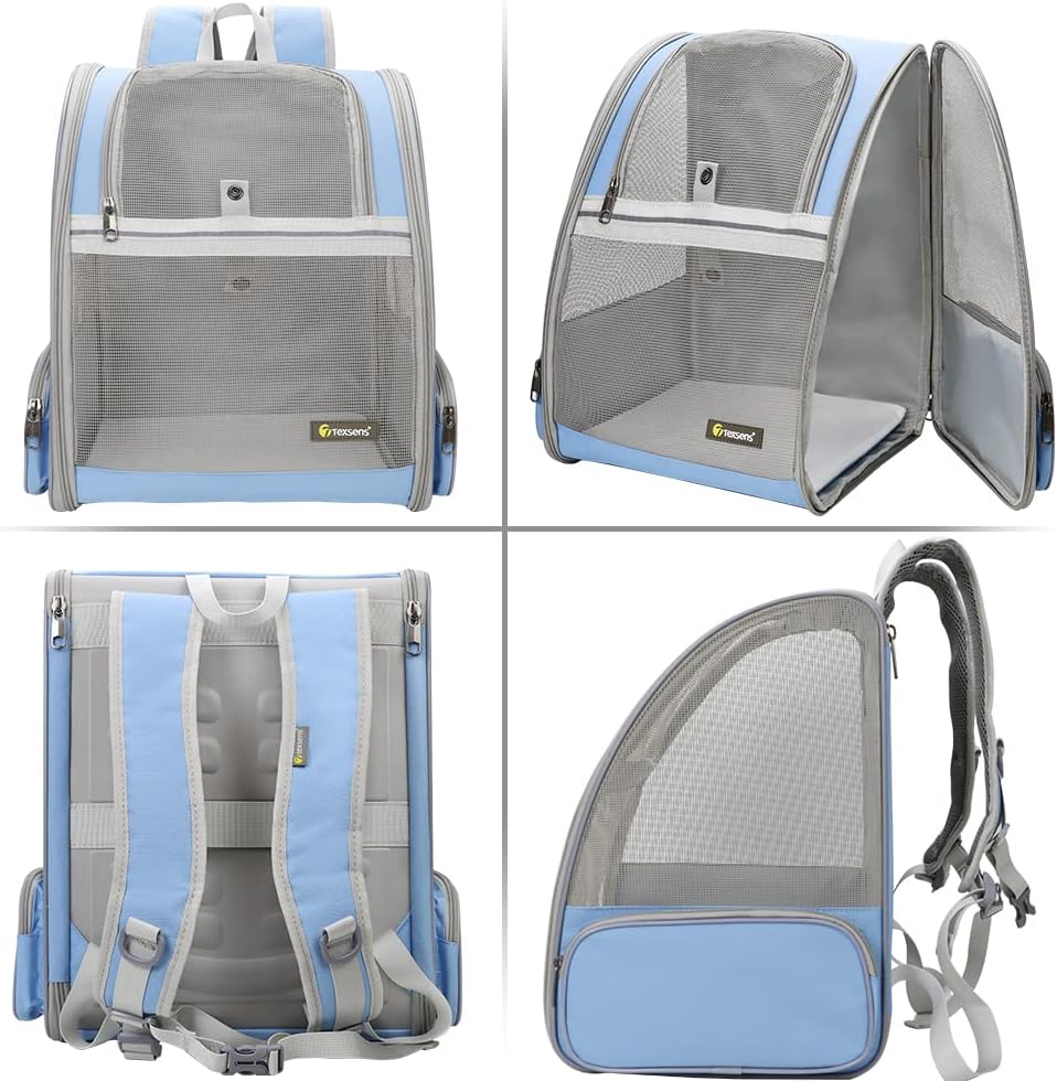 Texsens Innovative Traveler Bubble Backpack Pet Carriers for Cats - Blue - image 3