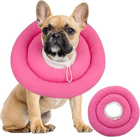 IDOMIK Dog Recovery Collar, Waterproof Soft Dog Cone After Surgery, Comfy Protective Elizabethan Collar Alternative for Dogs Cats, Adjustable Pet Neck Donut Cone Anti-Licking Biting Wounds,Rose,M