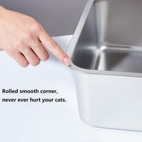 Stainless Steel Litter Box - Medium:17.7"x13.8"x6" - image 3