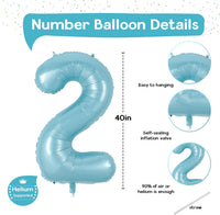 Checkered Number Balloon 1 - Pearl Blue / Number 2 - image 2