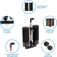 hygger Sponge Filter, Aquarium Filter Double Sponge Replaceable Media with 4 Biochemical Sponges - M for 15 to 55 gallon tank - image 3