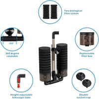 hygger Sponge Filter, Aquarium Filter Double Sponge Replaceable Media with 4 Biochemical Sponges and 1 Bag of Filtered Ceramic Balls Ultra Quiet Filter Fish Tank (S/M) (M for 15 to 55 Gallon Tank)