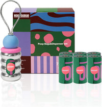 Dog Poop Bags with Dispenser - Silver-7 Rolls(105 Bags)