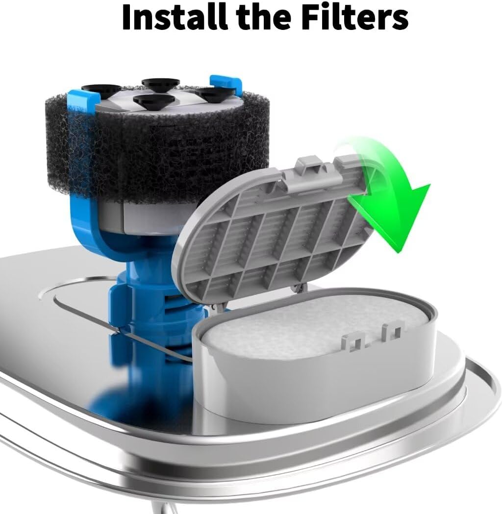 Cat Water Fountain Filter Replacement 16 Pack - 4+4 - image 2