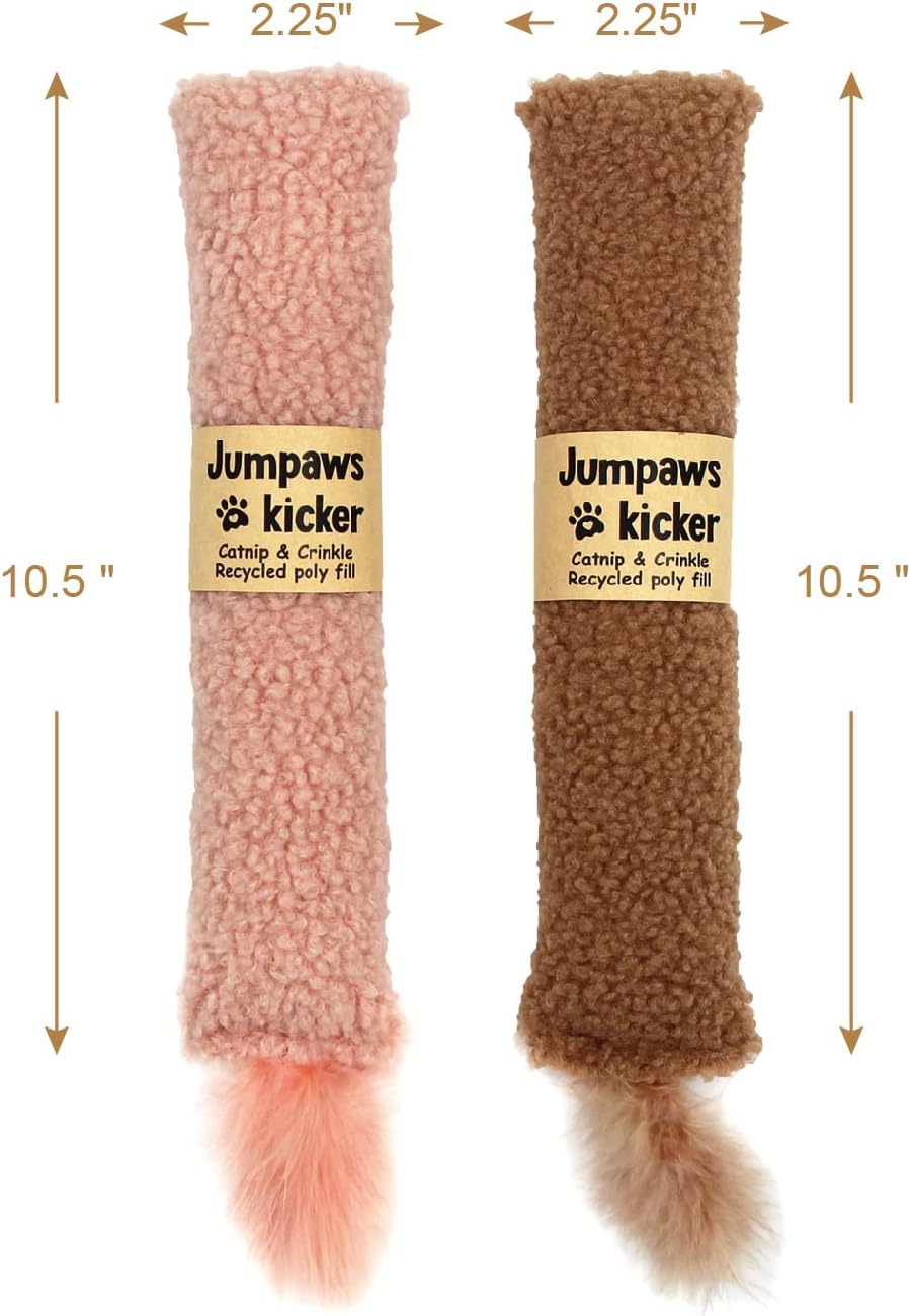 Jumpaws 2 Pack Natural Interactive Catnip & Silvervine Cat Kicker - Sherpa - image 2