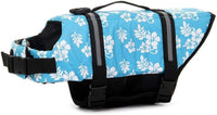 TESOON Ripstop Dog Life Jacket Quick Release Easy-Fit Adjustable Dog - XXS / Blue Flower