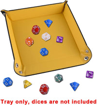 SIQUK 6 Pieces Dice Tray PU Leather Dice Rolling Tray Folding Square - Red, Green, Blue, Yellow, Violet, Black - image 4