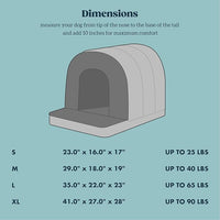 Orthopedic Dog Bed House - Dog House Indoor with Egg-Crate Foam - Tent Bed with Waterproof Lining & Nonskid Bottom, Ideal for Medium Breeds & Fits 30-Inch Crate - 29"x18", Charcoal