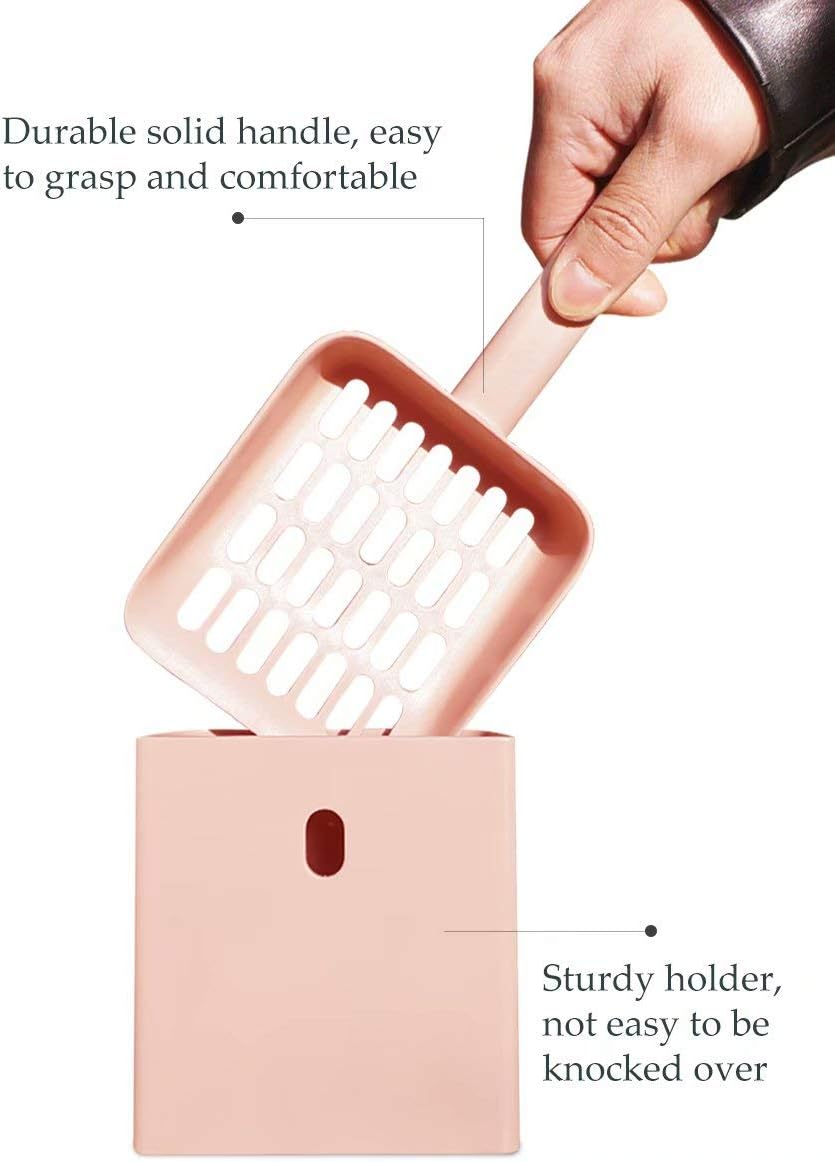 Kitty Litter Scoop, Cat Litter Scooper with Caddy - S-Pink - image 3