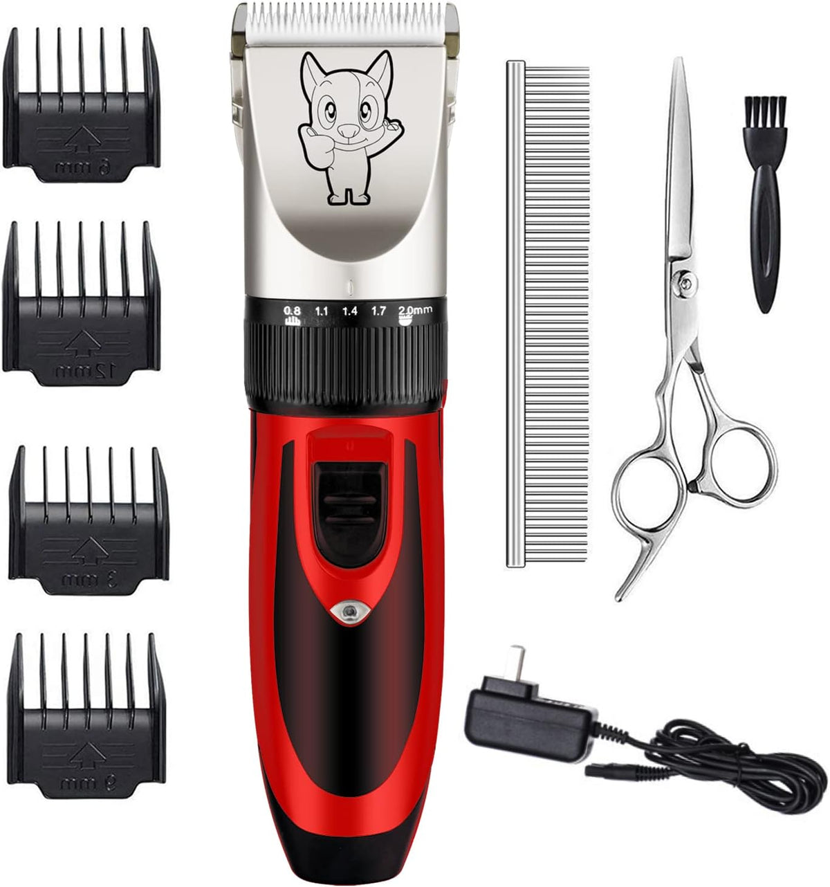 Highdas Dog Clippers for Grooming Low Noise - Red