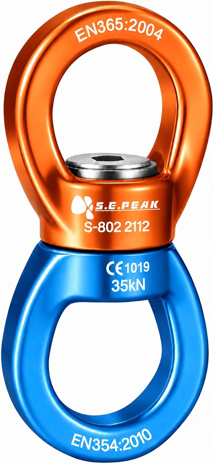 S.E.PEAK black anodized aluminum 35kN swing swivel with 360 degree rotation - view 4