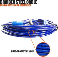 BV Dog Tie Out Cable 30 Feet - 60lbs/ 25ft/ Blue / Pair - image 4