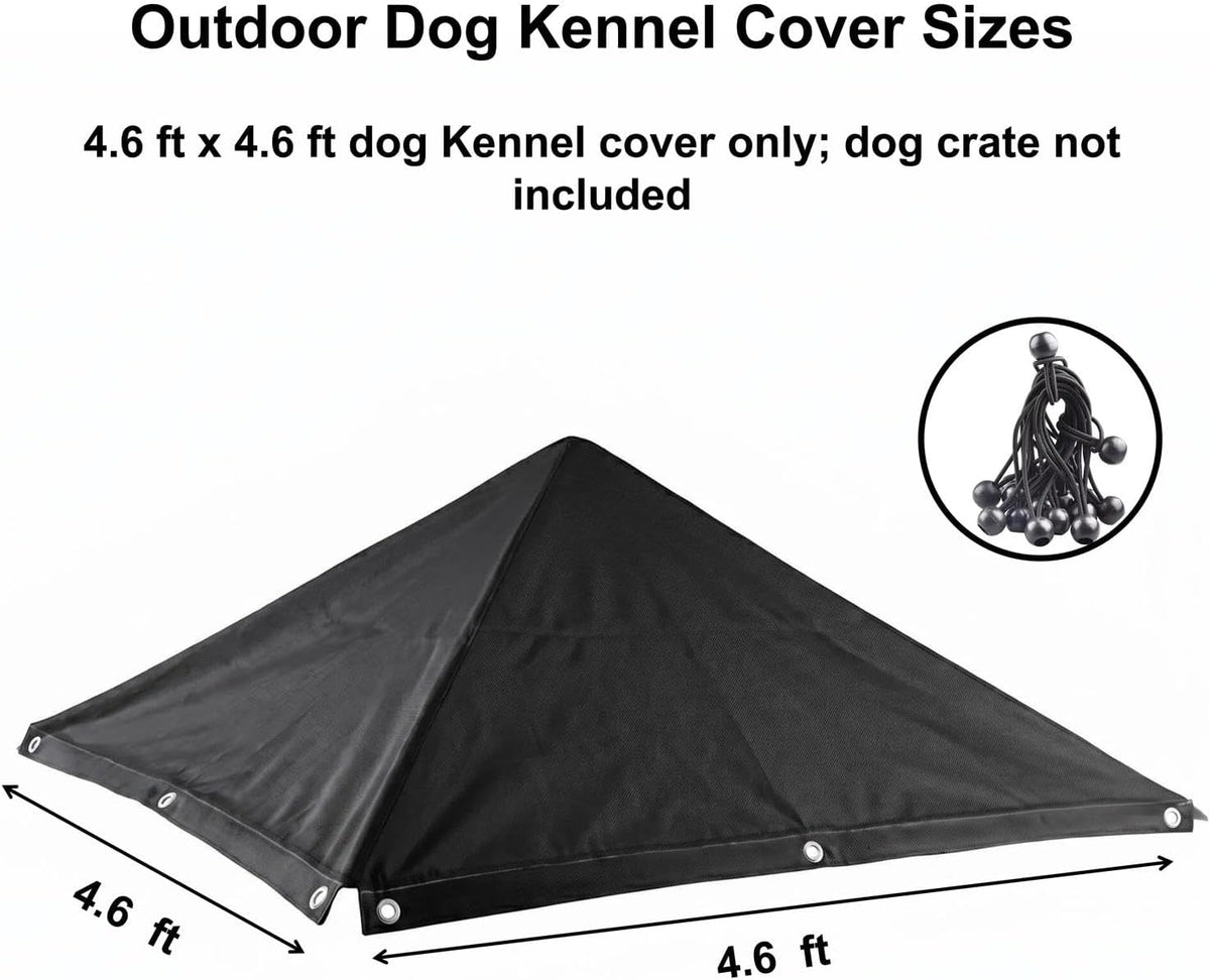 Outdoor Dog Kennel Cover 10'W x 10'L Replacement Covers - Black / 4.5'W x 4.5'L x 1'H - image 3
