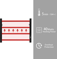 KEG Towel Warmer Wall Mounted with Built-in Timer 4 Bars Electric Stainless Steel Heated Towel Racks for Bathroom, Hot Plug-in Bath Towel Heater Matte Black