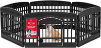 IRIS USA 4-Panel Dog Playpen, Pet Enclosure - 6 Panel - 24" H / Black