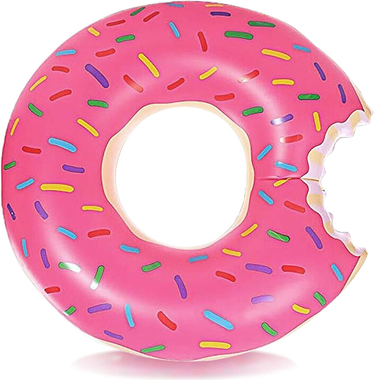 DMAR Donut Pool Float, Donut Tube & Ring for Beach & Pool - 23.4in Strawberry Pink