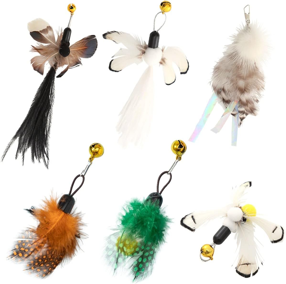 Cat Insect Feather Toys Replacement Cat Toy Wand Refills - Style 2