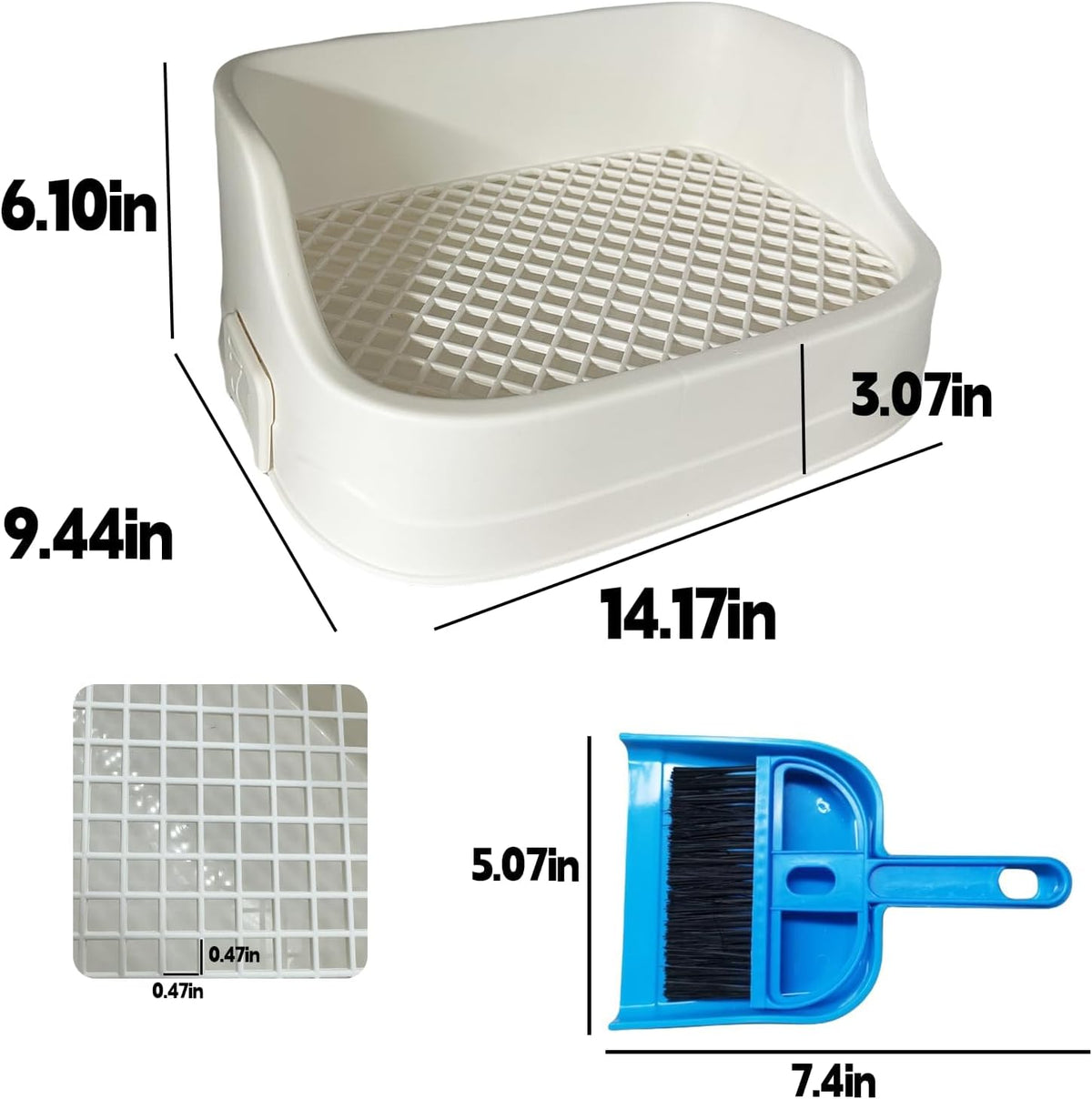 Rabbit Litter Box Bunny Corner Potty Training Litter Toilet Pet Pan – Daily Care for Small Pets - White - image 4