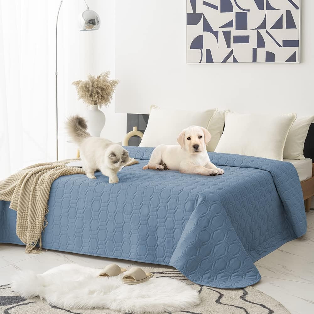 Tcksstex Waterproof Blanket Couch Cover for Dogs Pet Bed Protector – Essentials for Dogs - Stoneblue / 82x102Inch (Pack of 1)