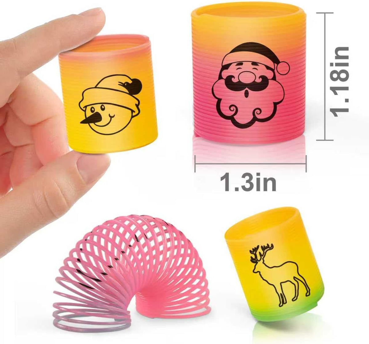 CLEVERZONE 36 Packs Spring Rainbow Magic Fidget Stress Coil Mini - Christmas - image 4
