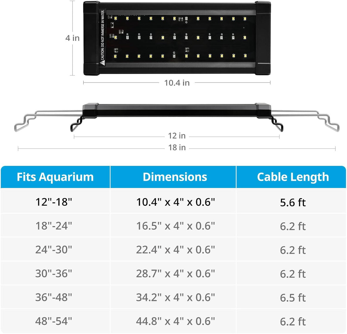 NICREW ClassicLED Plus LED Aquarium Light, 15W - 12 - 18 in - image 2