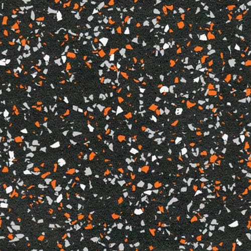 American Floor Mats - Extreme Rubber Gym Tiles - 1 Inch Thick Colorful - Superior Shock and Sound Absorbing - 35% Orange/Grey/White - 2' x 2' Single Tile (Covers 4 Sq Ft)