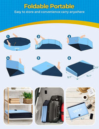 VISTOP Extra Large Foldable Dog Pool XXL, Hard Plastic Shell Portable Swimming Pool for Dogs Cats and Kids Pet Puppy Bathing Tub Collapsible Kiddie Pool (67inch.D x 11.8inch.H, Blue)