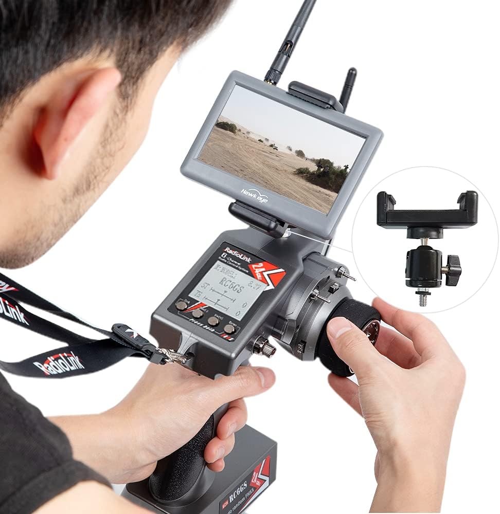 Radiolink folding phone and FPV monitor holder mount for RC4GS and RC6GS RC controllers - view 4