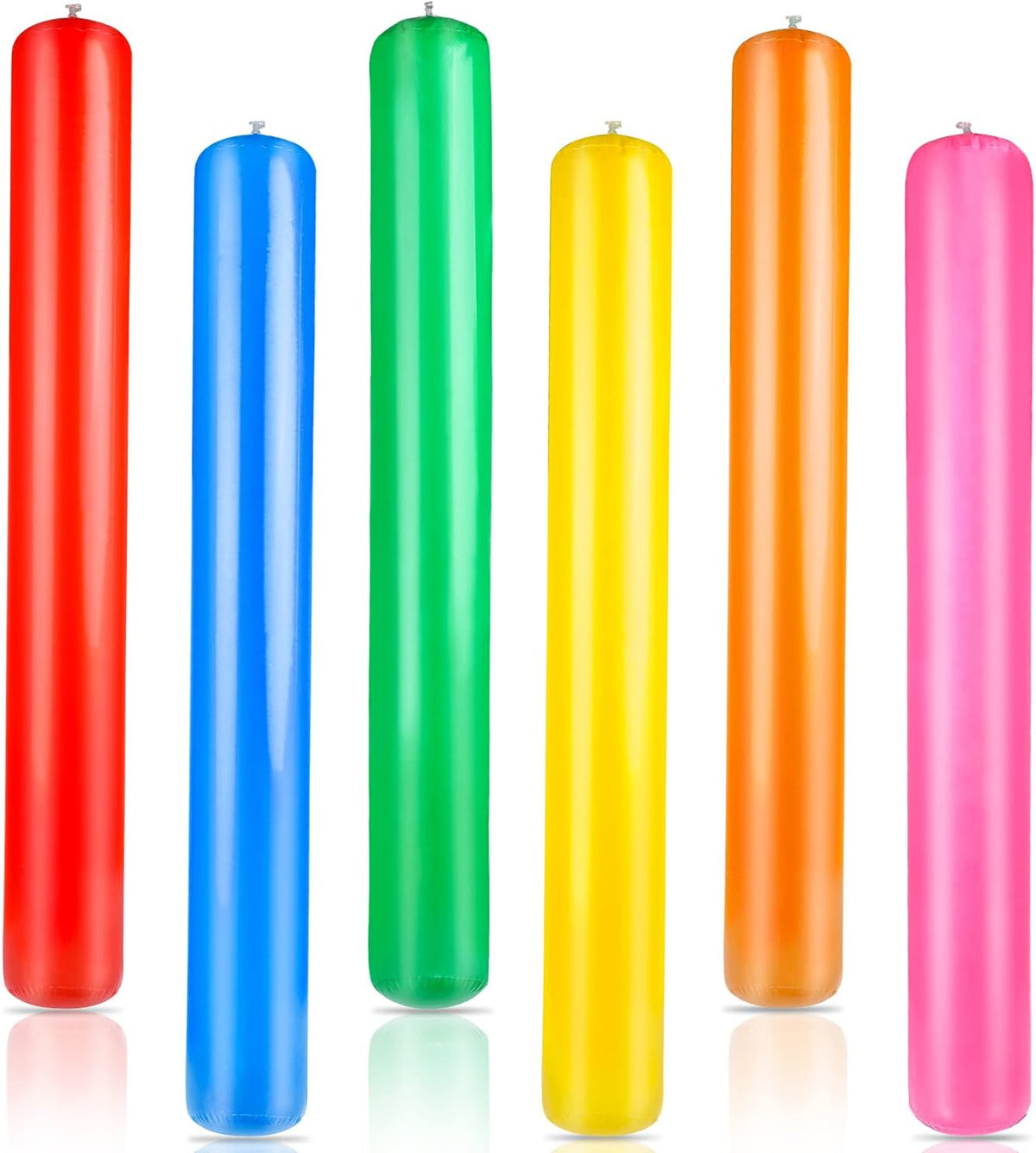 KIMOBER 6 pack giant inflatable pool noodles in red, yellow, blue, orange, green and pink