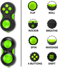 UOOEFUN fidget controller pad with joystick, buttons and gear roller, black and green - view 6