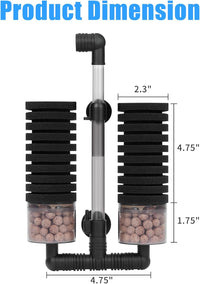 AQUANEAT Aquarium Air Powered Sponge Filter with Ceramic Media Balls - Large - image 2
