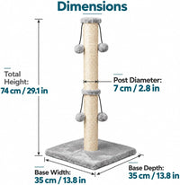 Dimaka 29in Cat Scratching Post - Grey / 29 inches for All Cats - image 3