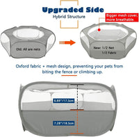 Small Animals Playpen, Waterproof Pet Tent with Zippered Top - Gray - image 2