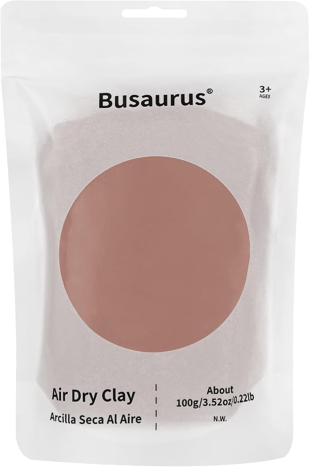 Busaurus 100g brown earth tone air dry foam clay in a resealable bag - view 4
