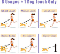 Hands Free Leather Dog Leash 8ft，Durable Genuine Leather Multi - image 3